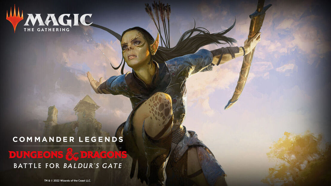magic the gathering commander legends battle for baldur's gate logo dugeons & dragons banner