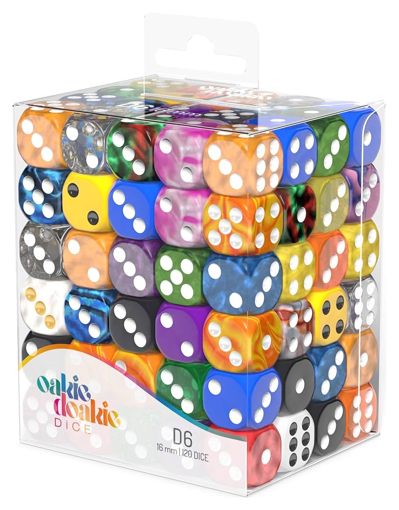 Oakie Doakie Dice W6 Würfel Pack 16 mm Mixed (120 Stück)