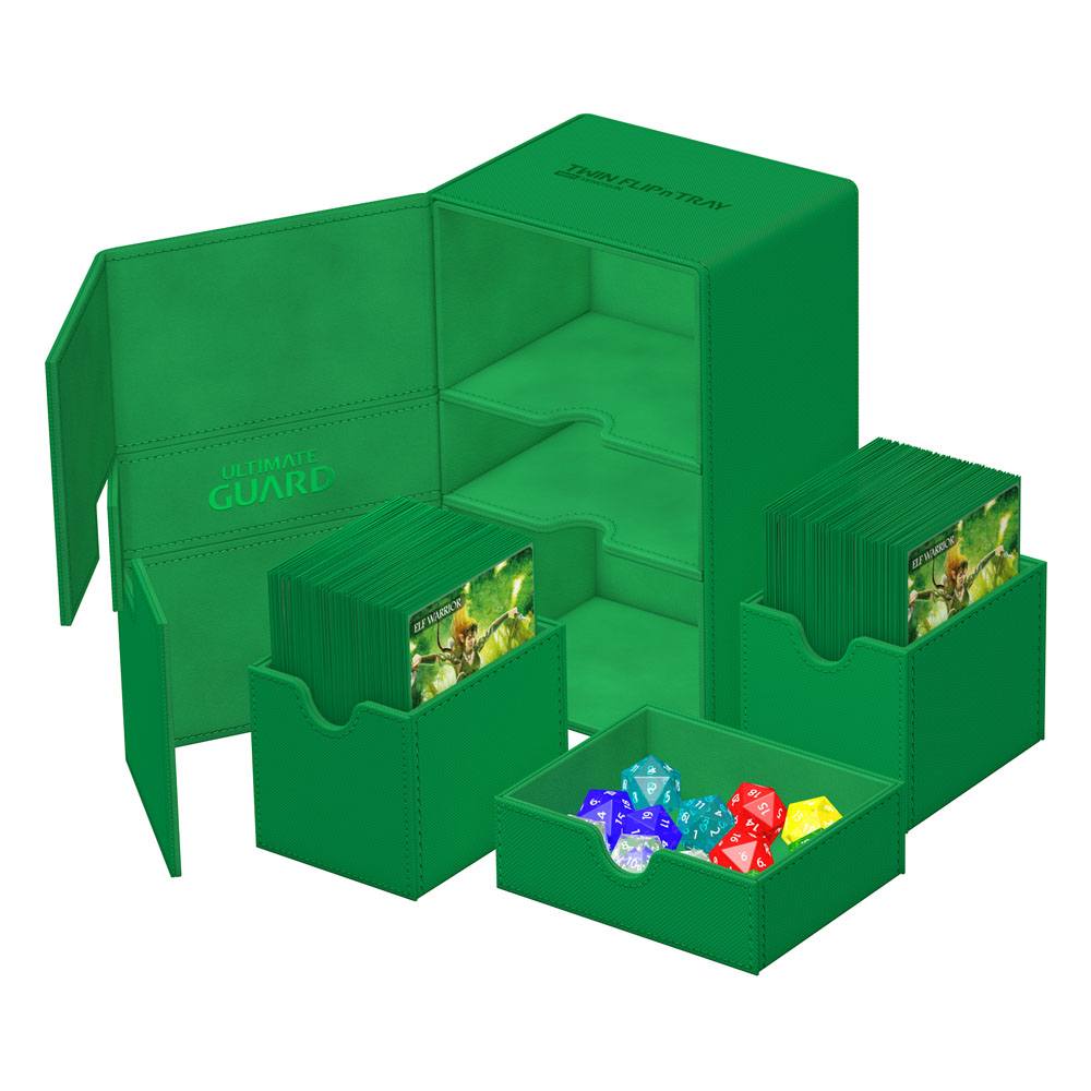 Ultimate Guard Twin Flip`n`Tray 160+ XenoSkin Monocolor Green Ultimate Guard Twin Flip`n`Tray 160+ XenoSkin Monocolor Green