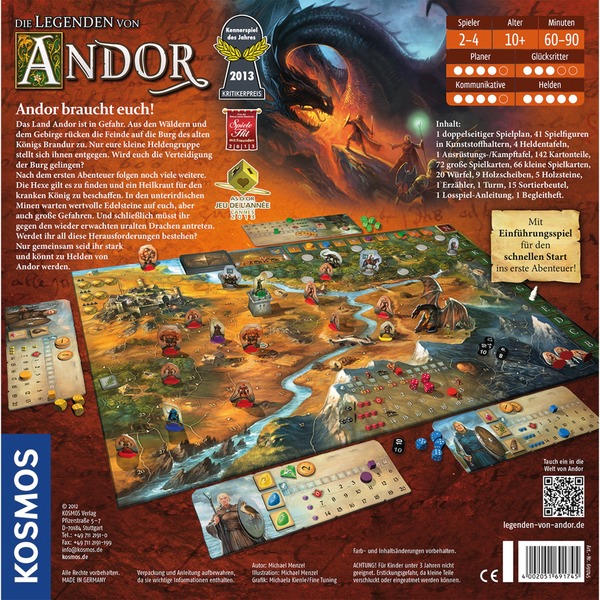 Die Legenden von Andor Rückseite Die Legenden von Andor Rückseite
