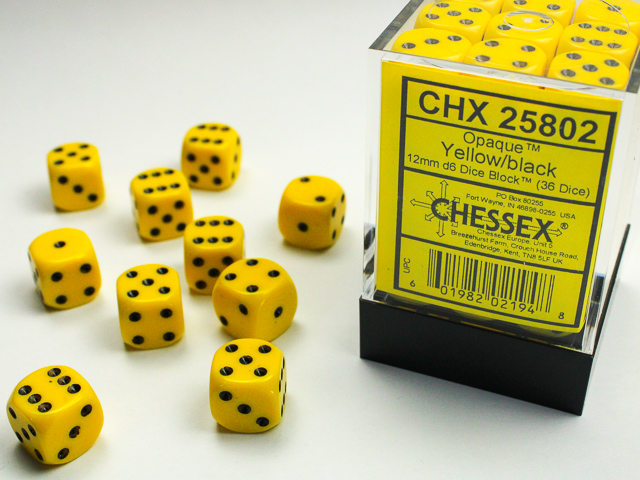 Chessex 12mm d6 Opaque Chessex 12mm d6 Opaque