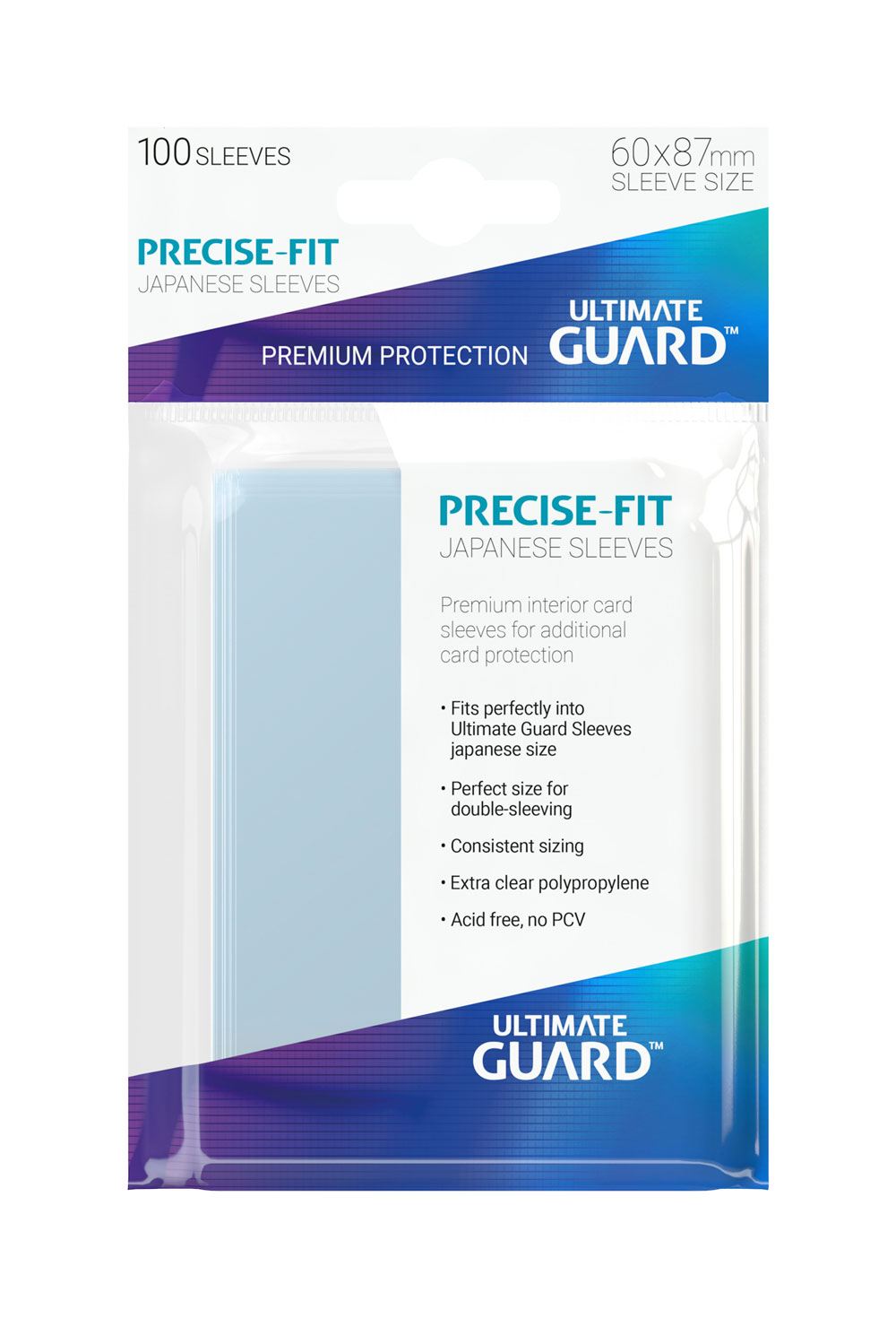 Ultimate Guard Sleeves Transparent Precise-Fit Japanese Size Ultimate Guard Sleeves Transparent Precise-Fit Japanese Size