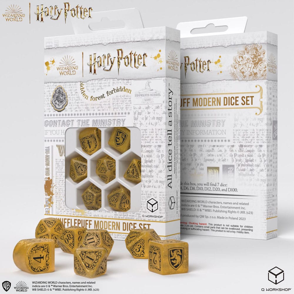 Harry Potter Hufflepuff Modern Dice Set Yellow