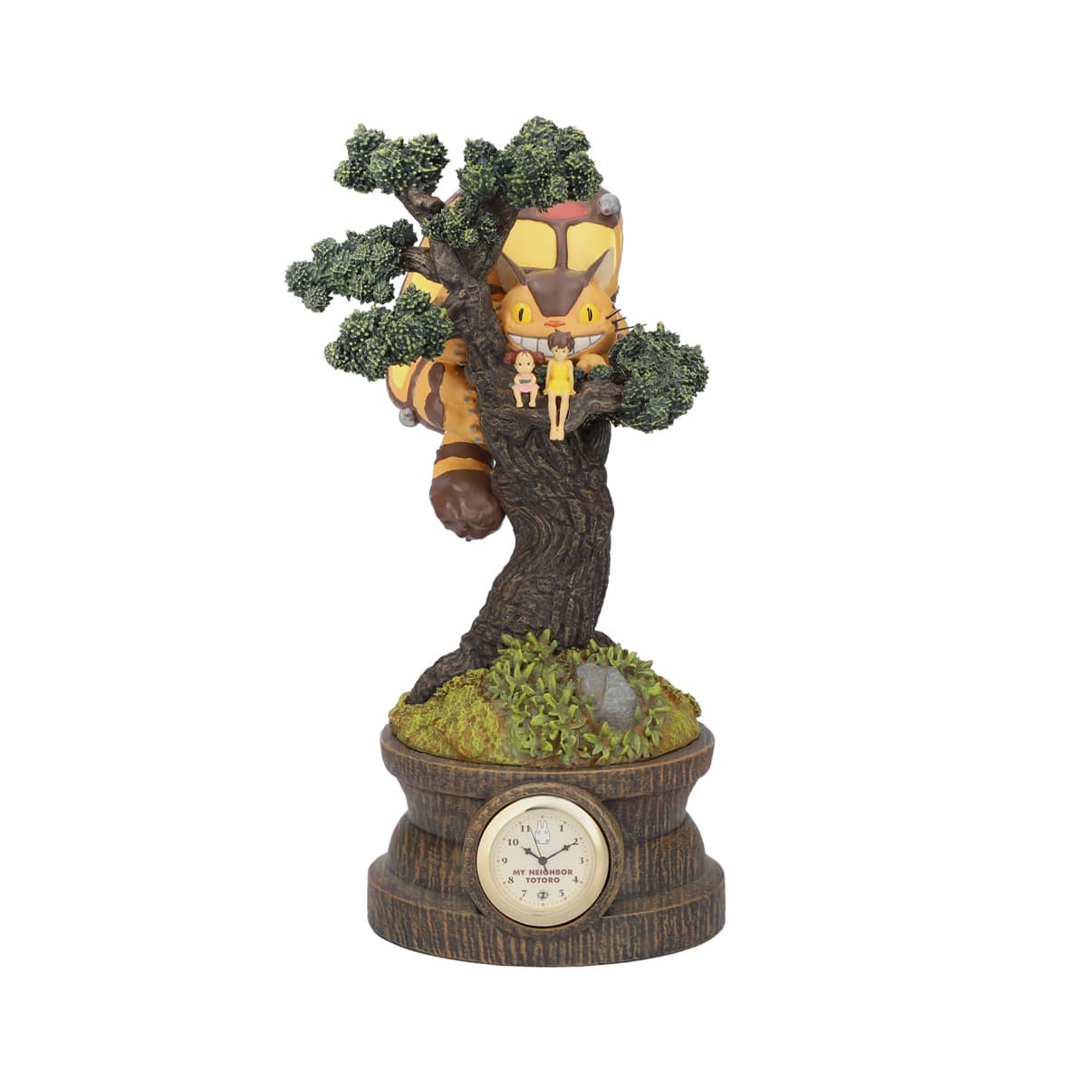 Diorama table clock Mei, Satsuki & Chatbus in the pine tree - My Neighbor Totoro