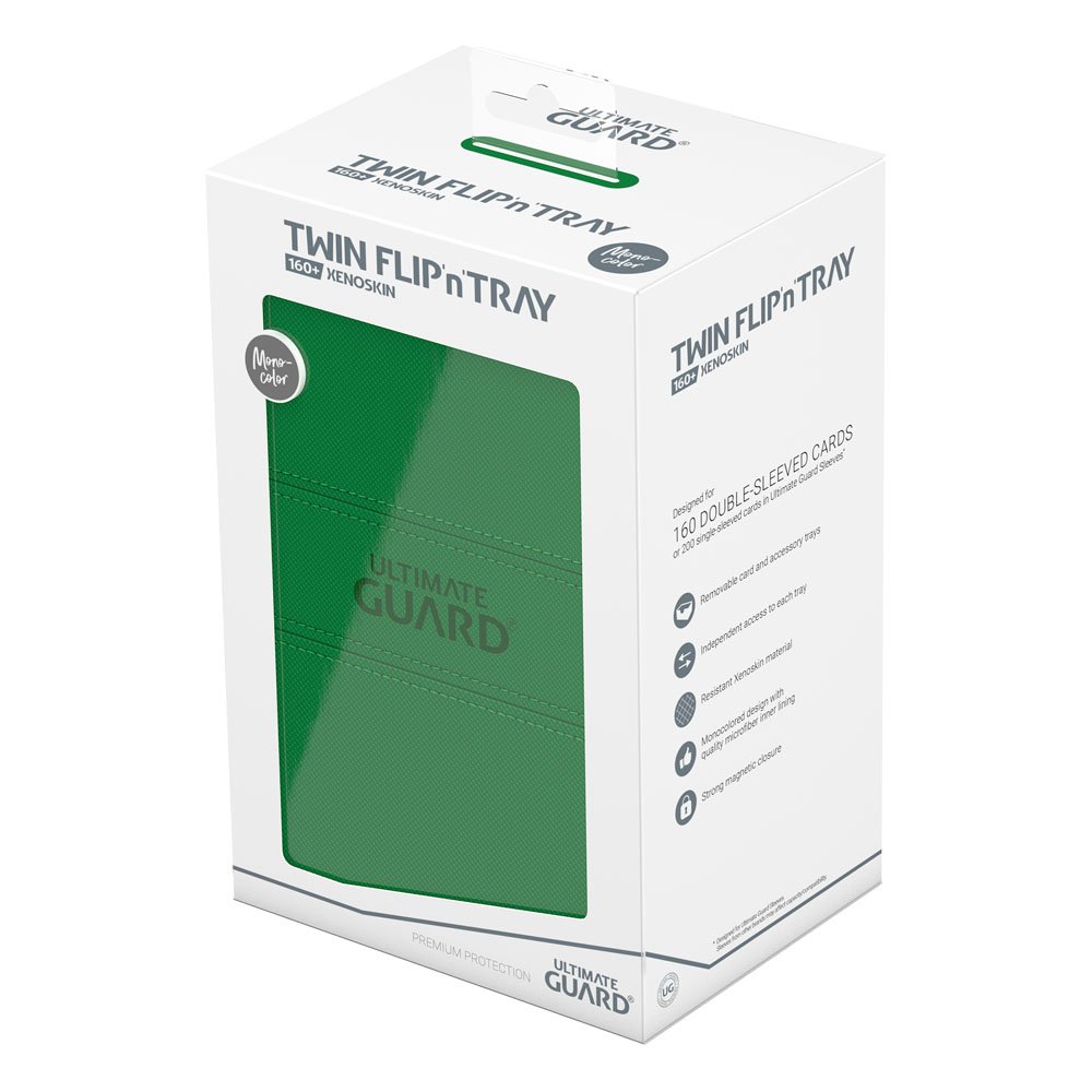Ultimate Guard Twin Flip`n`Tray 160+ XenoSkin Monocolor Green Ultimate Guard Twin Flip`n`Tray 160+ XenoSkin Monocolor Green