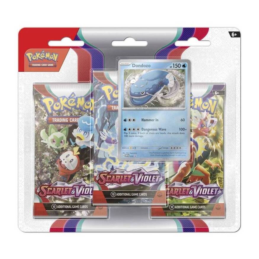 SV01 Scarlet & Violet Three Pack Blister Arcanine or Dondozo SV01 Scarlet & Violet Three Pack Blister Arcanine or Dondozo