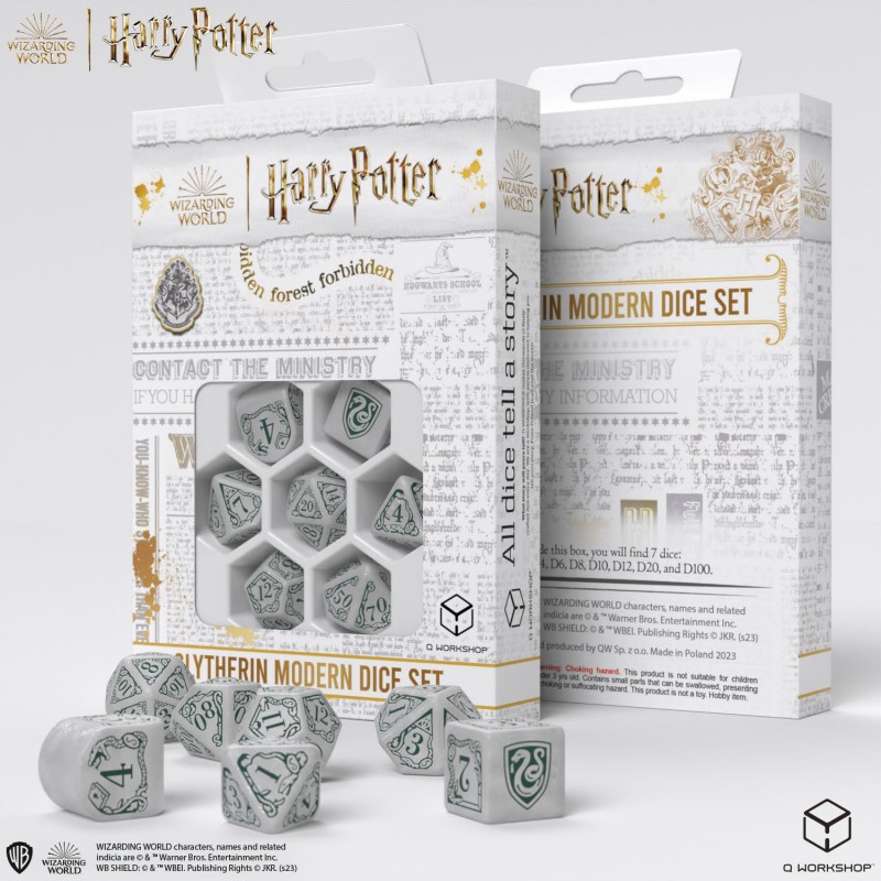 Harry Potter Slytherin Modern Dice Set White Harry Potter Slytherin Modern Dice Set White