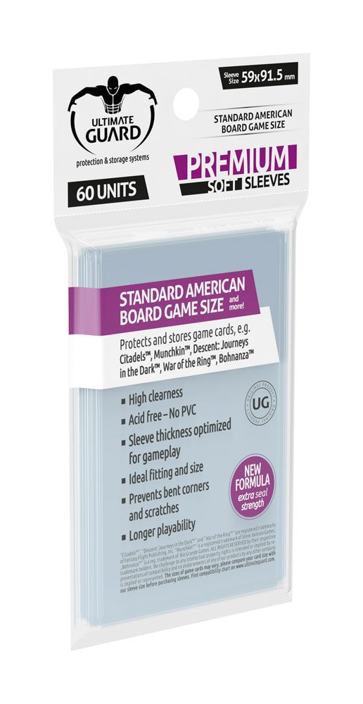 Ultimate Guard Premium Soft Sleeves for Board Games (60 Sleeves) Ultimate Guard Premium Soft Sleeves for Board Games (60 Sleeves)