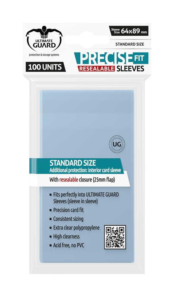 Ultimate Guard Resealable Sleeves Transparent Precise Fit Standard Size