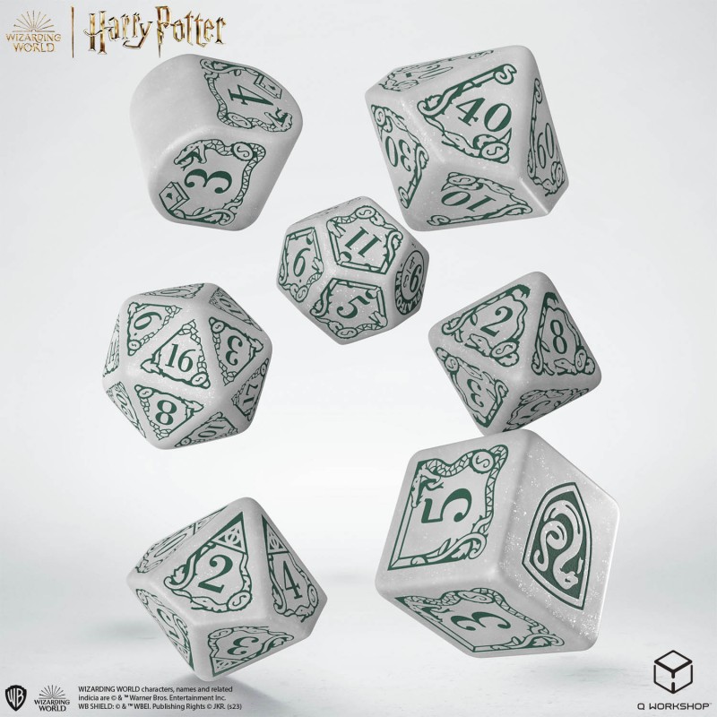 Harry Potter Slytherin Modern Dice Set White Harry Potter Slytherin Modern Dice Set White