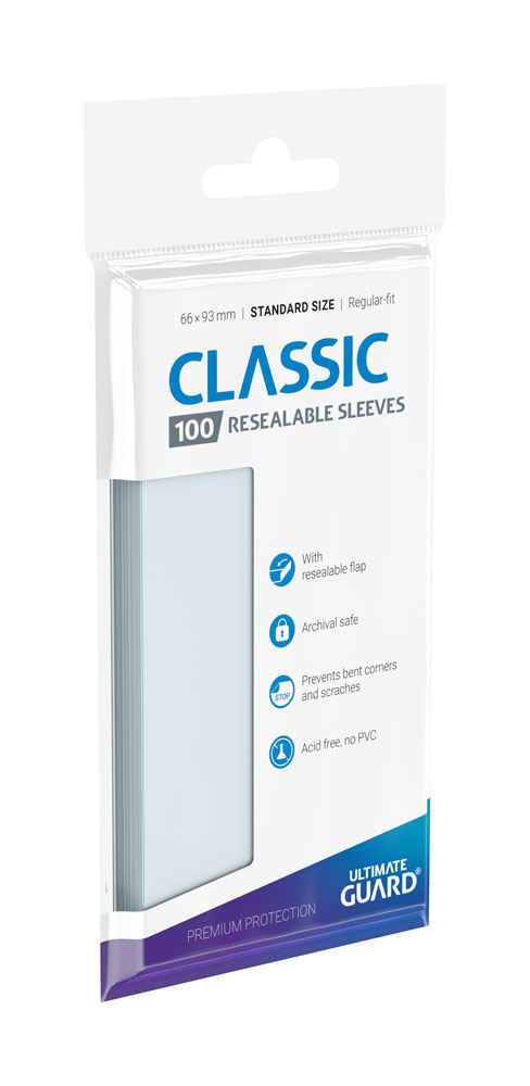 Ultimate Guard Resealable Sleeves Transparent Classic Soft Standard Size Ultimate Guard Resealable Sleeves Transparent Classic Soft Standard Size