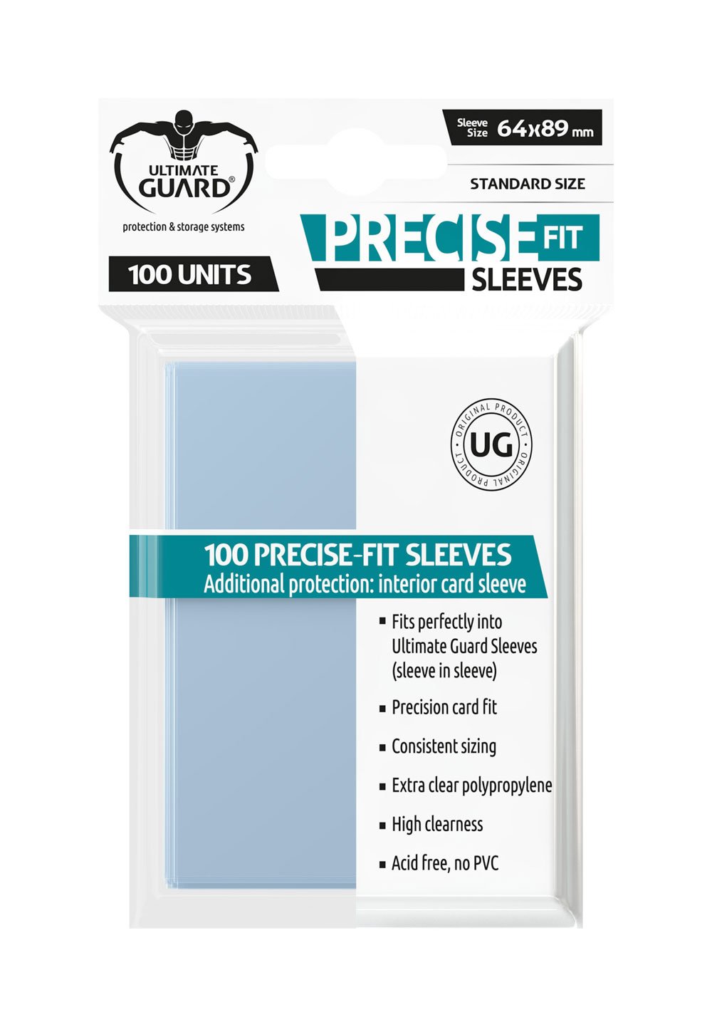 Ultimate Guard Sleeves Transparent Precise-Fit Standard Size Ultimate Guard Sleeves Transparent Precise-Fit Standard Size
