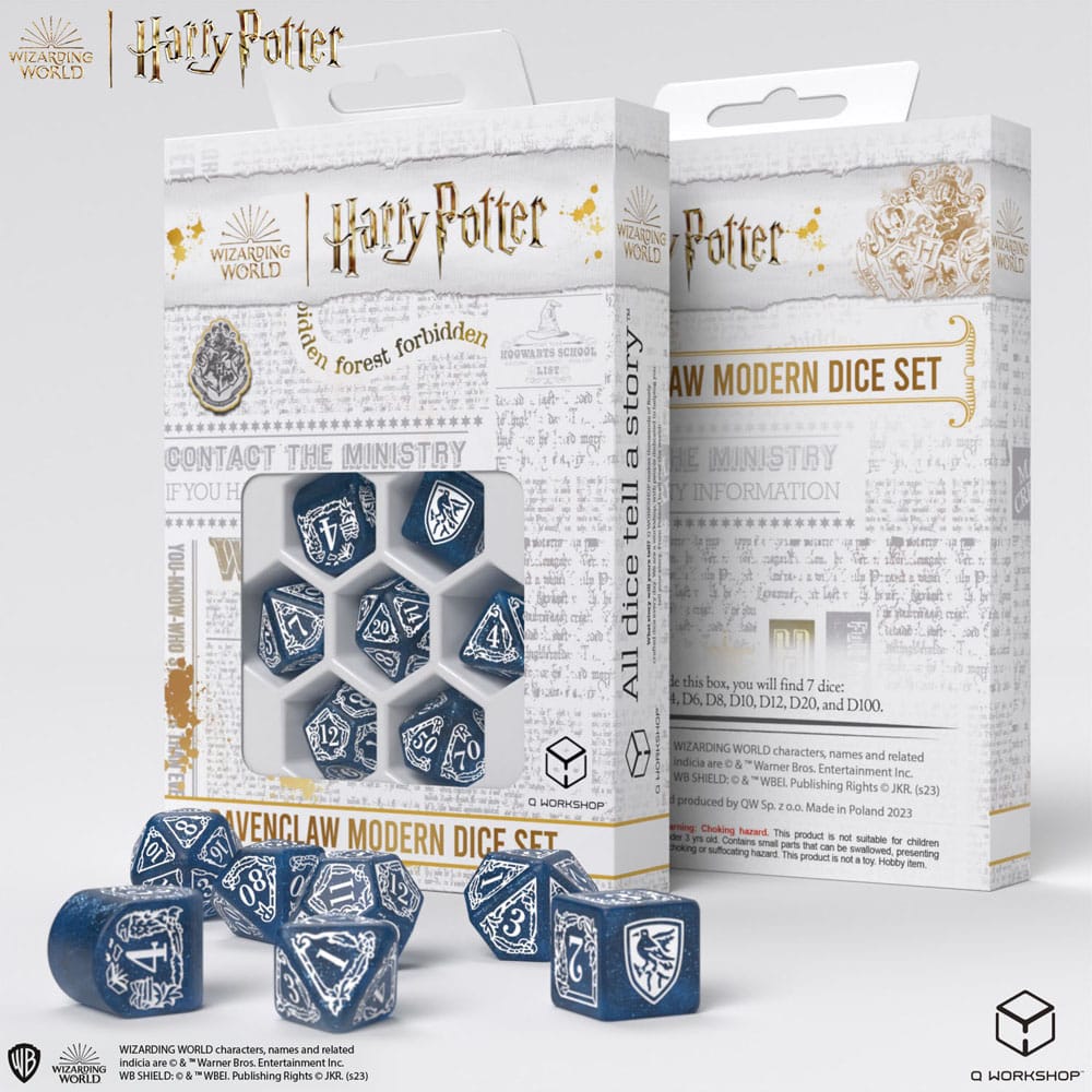 Harry Potter Ravenclaw Modern Dice Set Blue Harry Potter Ravenclaw Modern Dice Set Blue