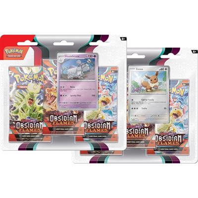 SV03 Obsidian Flames Three Pack Blister Houndstone or Eevee