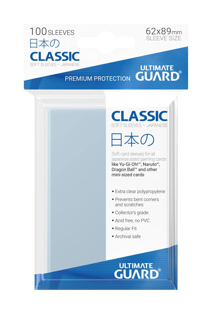 Ultimate Guard Sleeves Transparent Classic Soft Japanese Size Ultimate Guard Sleeves Transparent Classic Soft Japanese Size