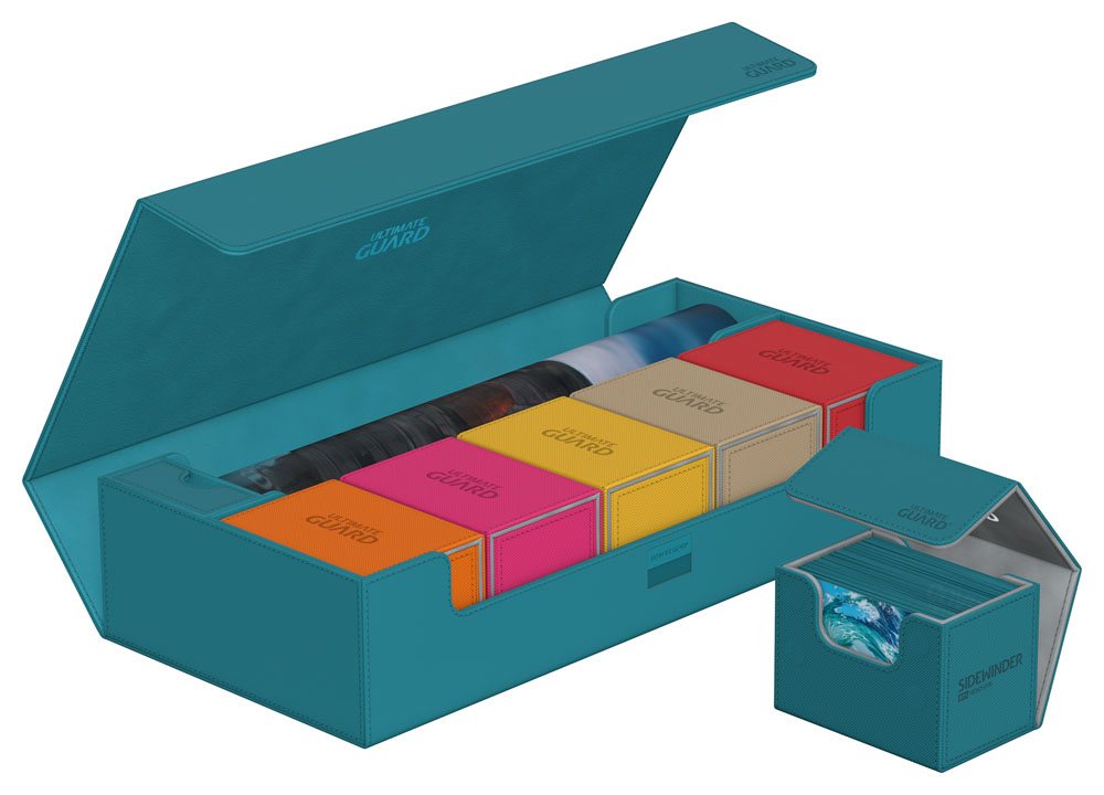 Ultimate Guard Sidewinder 80+ Boîte de rangement pour 80 cartes TCG à double manchon, bleu, fermeture magnétique et doublure intérieure en microfibre pour un rangement sécurisé Ultimate Guard Sidewinder 80+ Boîte de rangement pour 80 cartes TCG à double manchon, bleu, fermeture magnétique et doublure intérieure en microfibre pour un rangement sécurisé