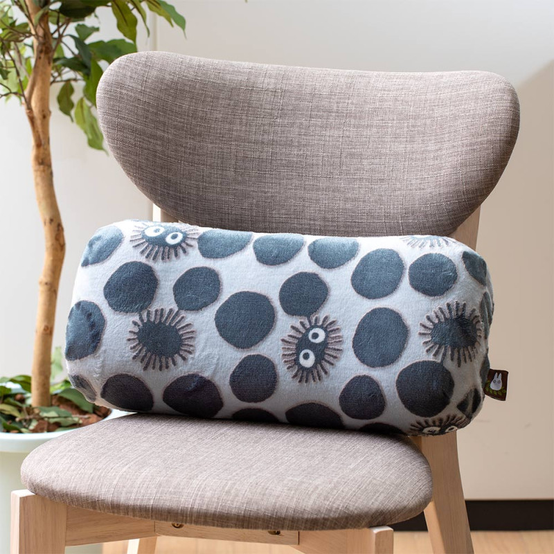 Opalised block cushion Soot Sprite silhouette - My Neighbor Totoro